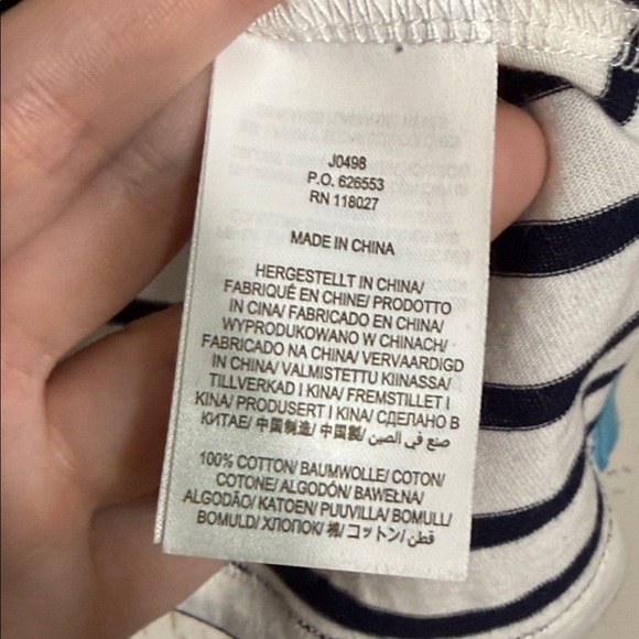 Boden White & Pink Striped Multicolor Dot Long Sleeve T-Shirt Regular Size 6 - Picture 3 of 3